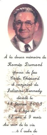 Généalogie Dumont